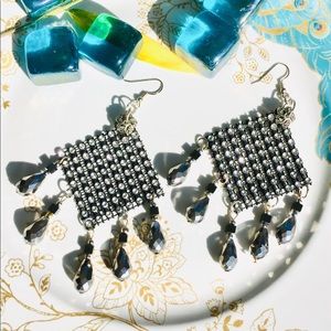 🇺🇸Black Diamond Mesh, Rhinestones,Noire Crystals